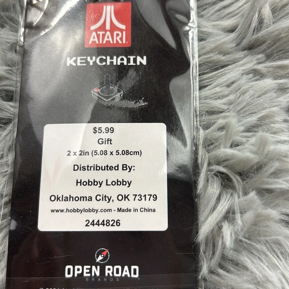 NWT Open Road Atari Stylish Black and Red Silver Keychain with Durable Design